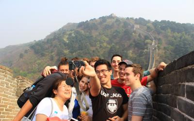 Participants in the Beijing: East Asian Civilizations Study Abroad program visit the Great Wall