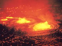 A photo from the eruption of Mt Kilauea in 1954
