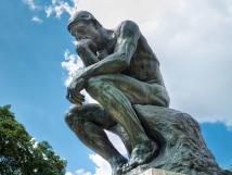 Photo of Rodin's sculpture The Thinker