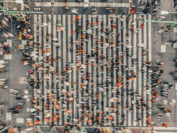 Aerial photo of a crosswalk in Mexico