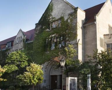 An exterior shot of the Oriental Institute building
