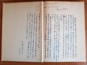 Mandarin handwritten in a book 