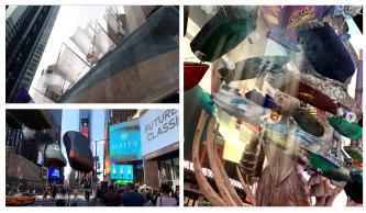 Wake & Unmoored (Times Square, NYC) 2018 Wake:Wood, steel, fiberglass, electronic and mechanical components, paint 24H x 34W x 60L feet Unmoored: Digital app for a mixed reality experience