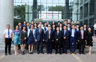 President Zimmer during a visit to Wuhan University in 2019