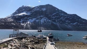 A photo of a mountain in Nuuk, Greenland